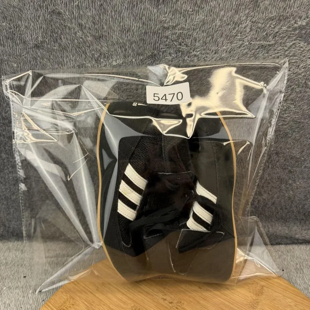 Adidas Wrestling Shoes Boys Size 3.5 Black Mesh Athletic Youth Sneakers AQ3327